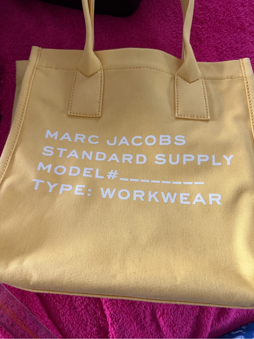 Marc Jacobs Yellow Canvas Workwear Tote with White Logo